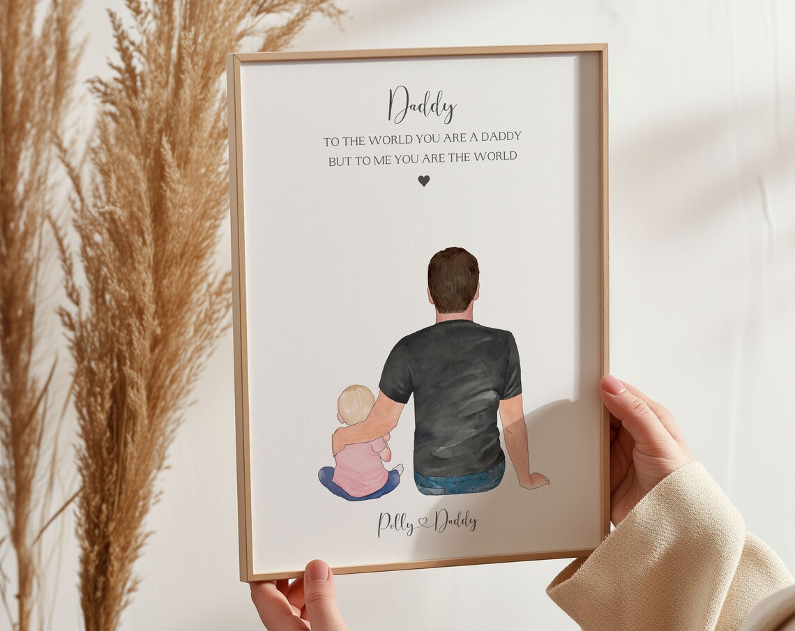 To The World You Are A Daddy Daughter Heartfelt Poem Portrait Poster