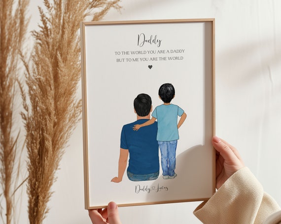 To The World You Are A Daddy And Son Standing Heartfelt Poem Portrait Poster