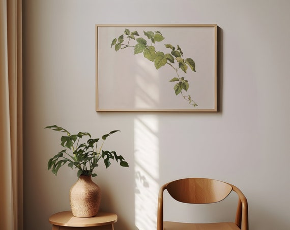 Vintage Ivy Botanical Art Print, Cottagecore Decor