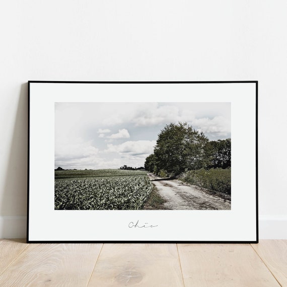 Ohio Landscape Print Nature Wall Art Ohio Gifts Farmhouse Wall Decor Farm Countryside Minimalist Poster