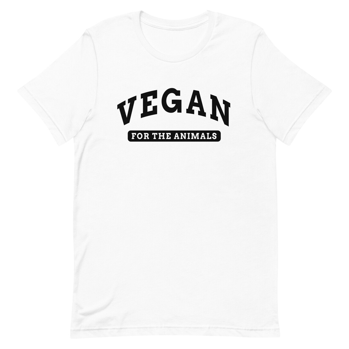 Vegan for the Animals Varsity Style Heather Gray Tee Print Design - Image 5