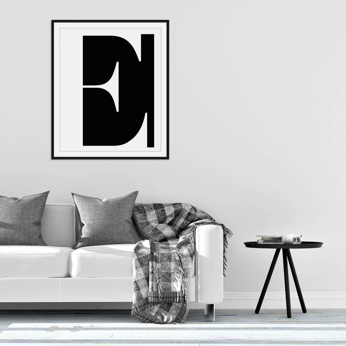 Oversized Letter E Monogram Minimalist Black Typography Poster - Image 2