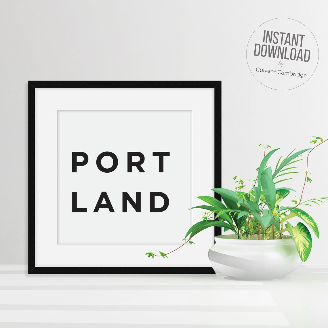 Hometown City Name Block Letter Typography Modern Geography Poster - Image 5