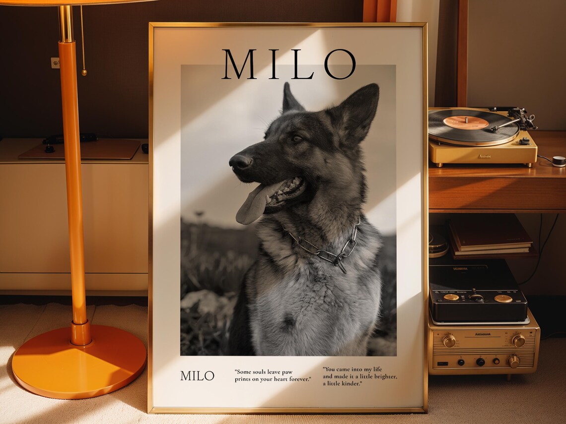 Personalized German Shepherd Dog Memorial Photo Tribute Poster