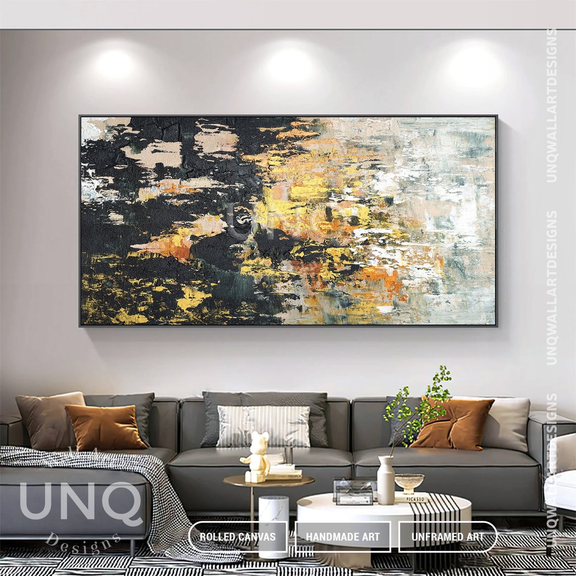 Black Gold And White Abstract Textured Painting Modern Luxury Poster - Image 7