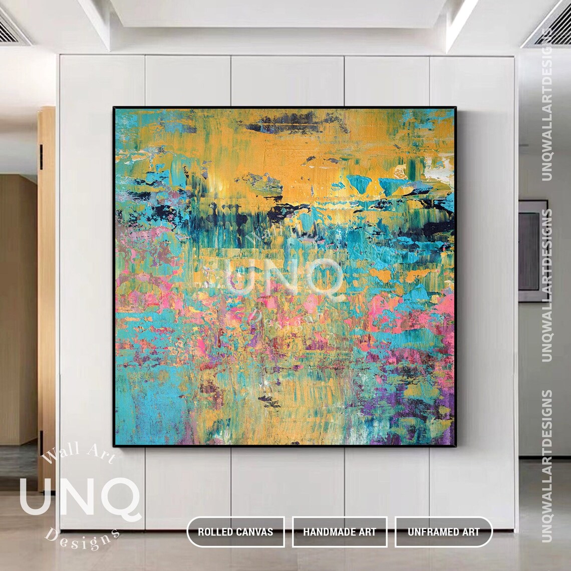 Blue Textured Oil Painting, Modern Boho Art Print - Image 4