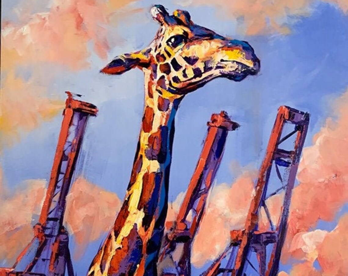 Giraffe Herd Mentality Art Print, Nursery Decor