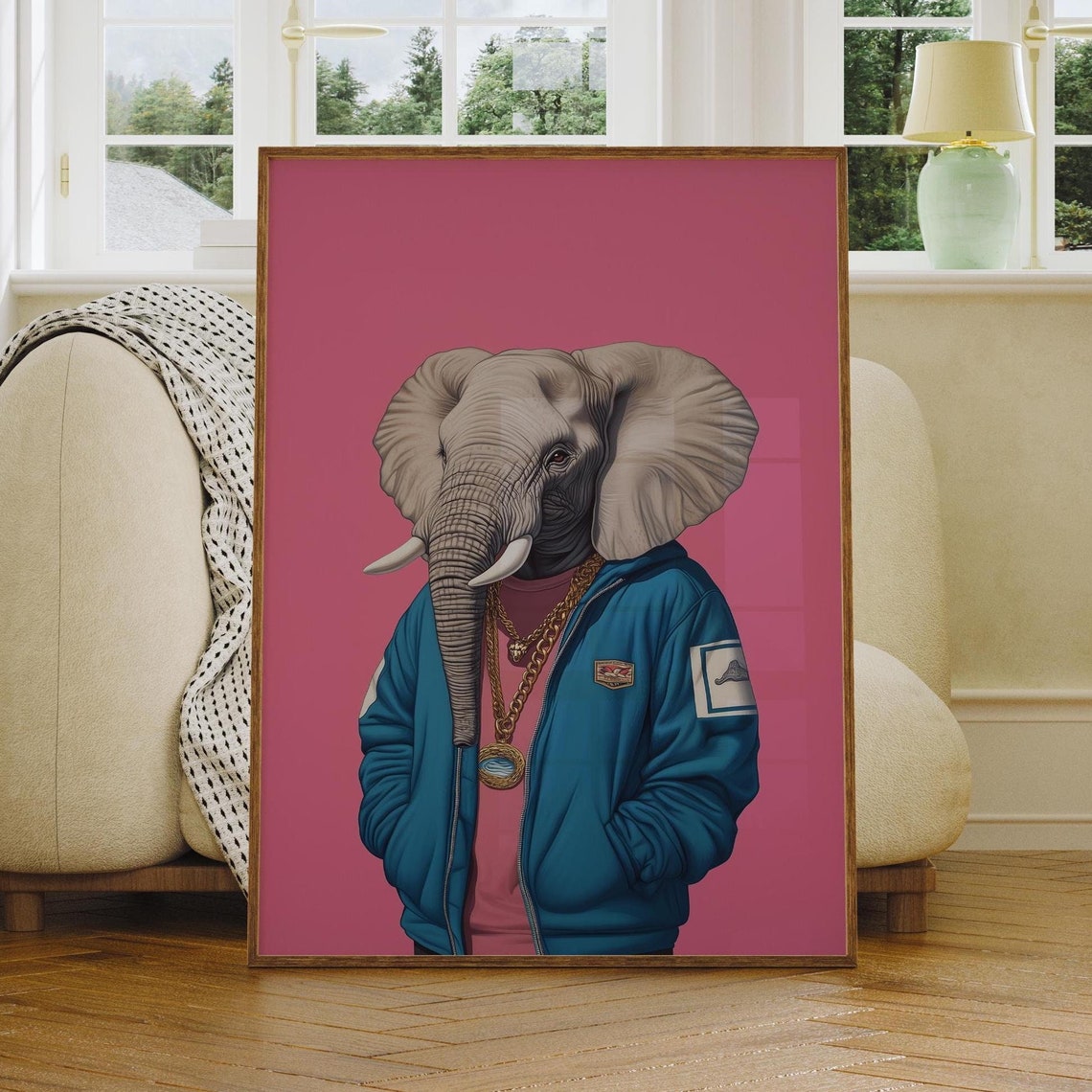 Funny Elephant Poster Funky Wall Art Trendy Dorm Room Decor Print