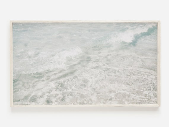 Ocean Waves Beach Scenery Print, Coastal Decor