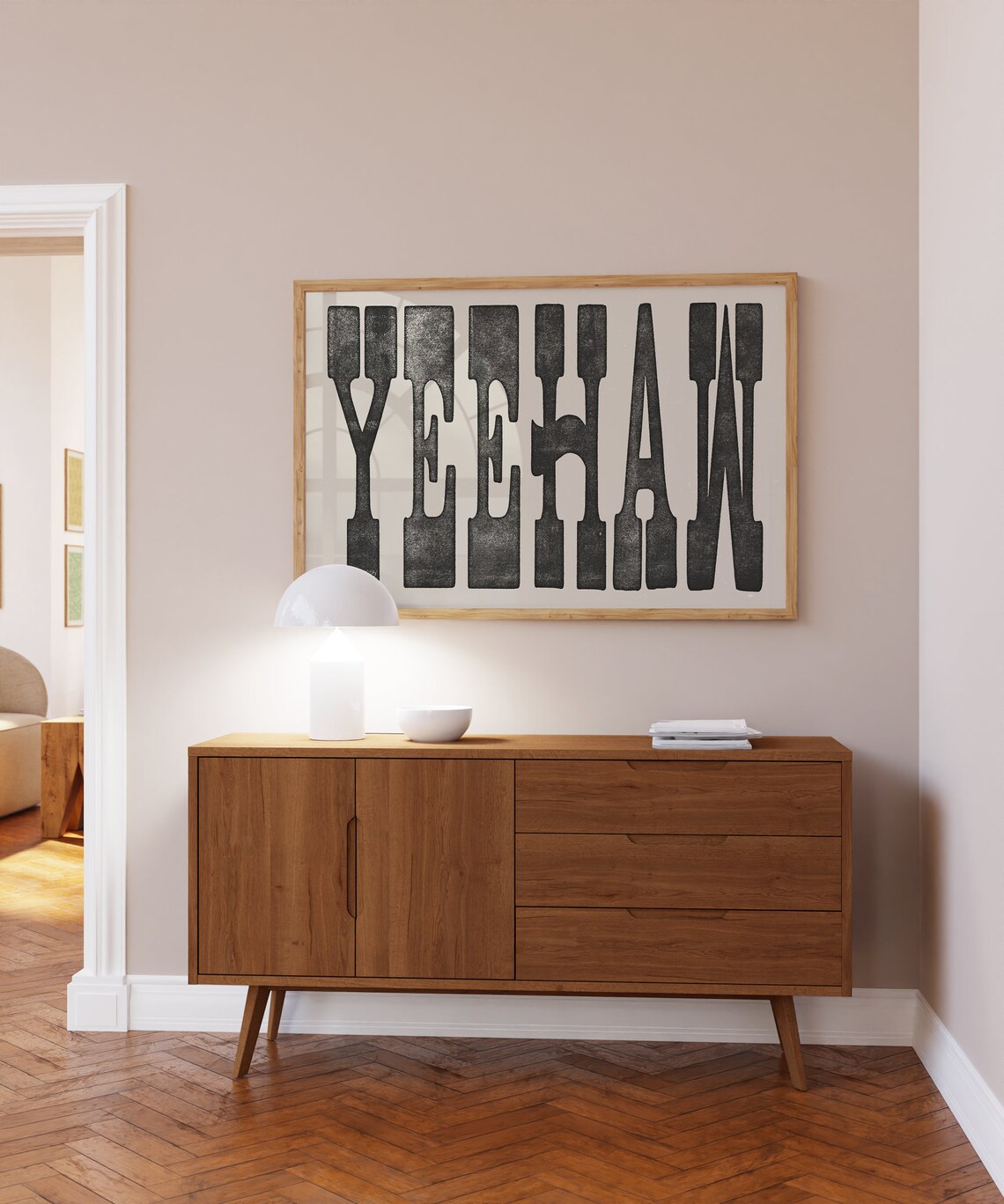 Vintage Yeehaw Howdy Art Print, Rustic Texas Decor - Image 2