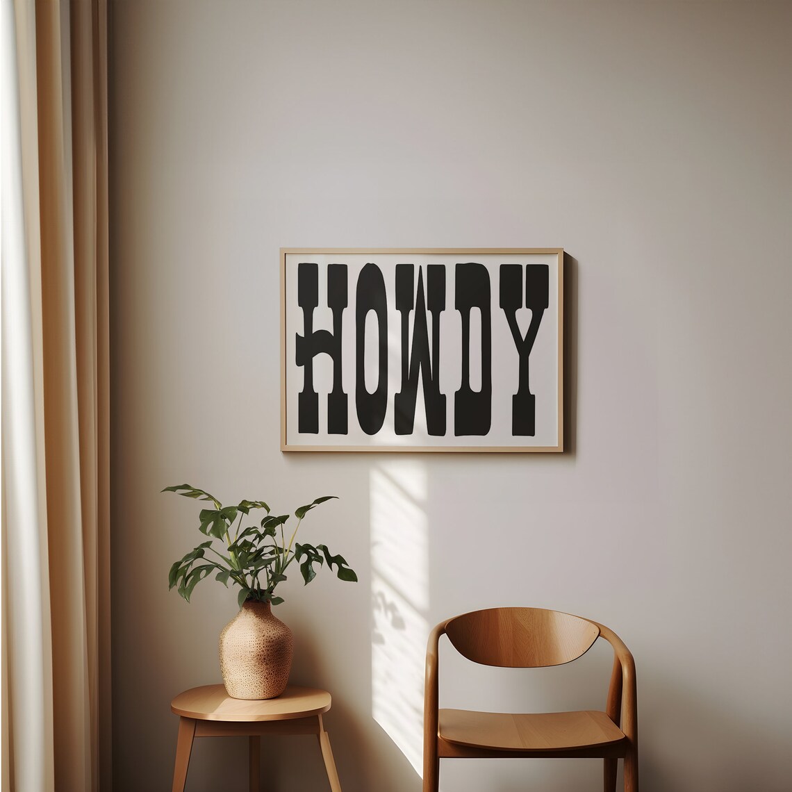 Howdy Minimalist Retro Art Print, Texas Decor - Image 2