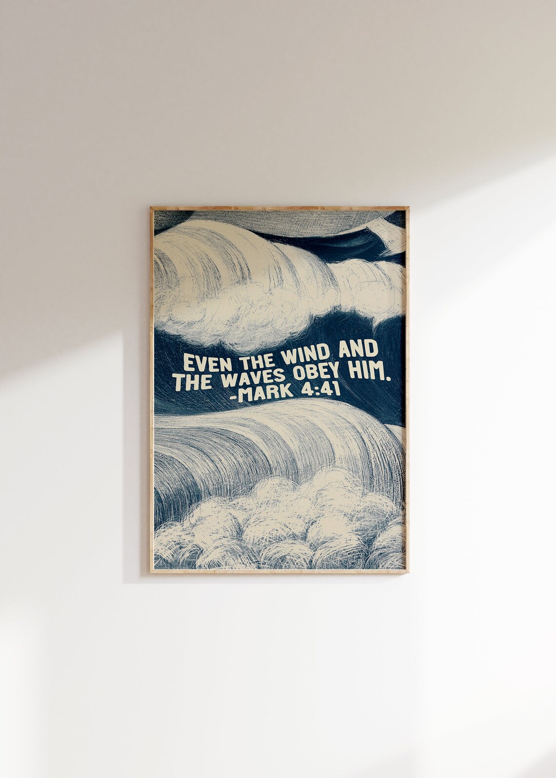 Wind And Waves Minimalist Christian Vintage Art Print