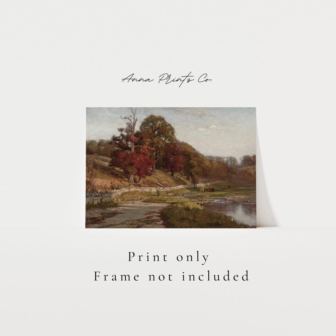 Rustic Autumn Landscape Art Print, Victorian Style - Image 3