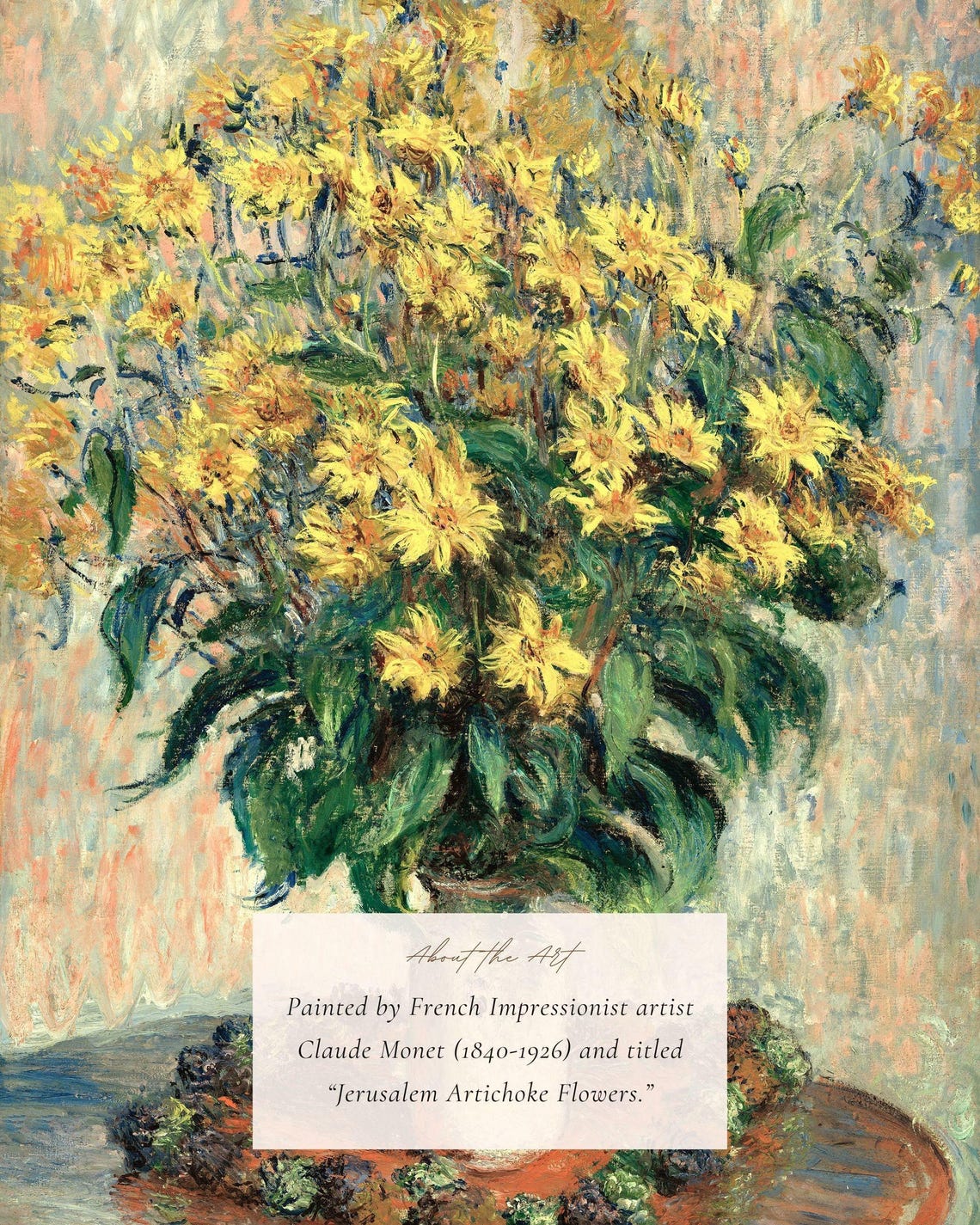 Claude Monet Bouquet Of Sunflowers Impressionist Floral Art Print - Image 2