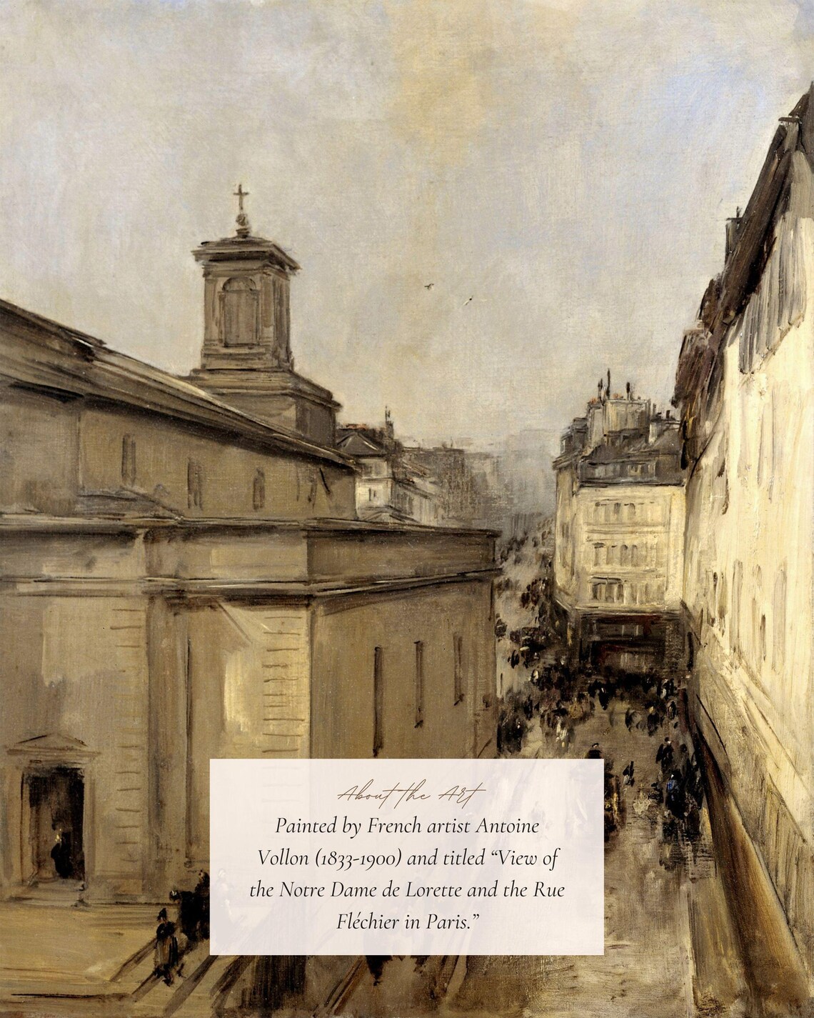 Vintage Paris Street With Historic Church Busy 19th Century City Print - Image 2