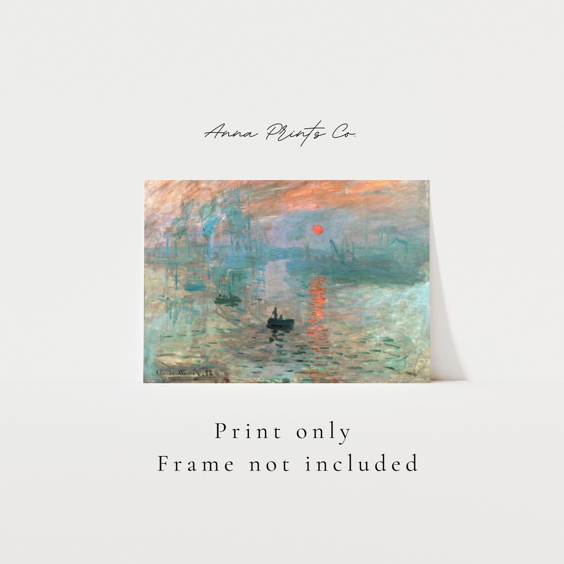 Claude Monet Sunrise, 19th-Century Impressionist Art Print - Image 3
