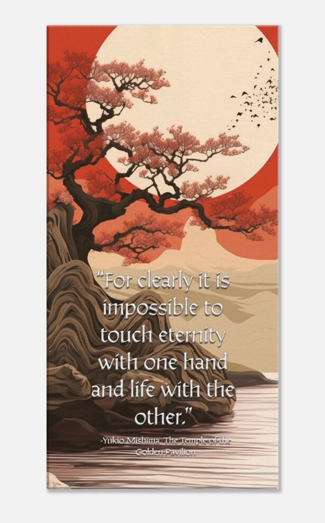 Yukio Mishima Golden Pavilion Eternity Quote Japanese Sun Poster