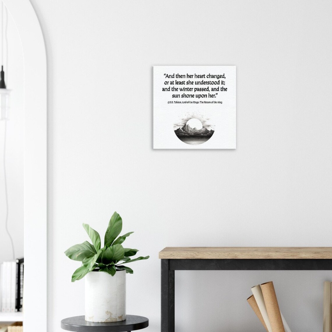 JRR Tolkien Return Of The King Quote Print "Winter Passed Sun Shone Upon Her" - Image 3