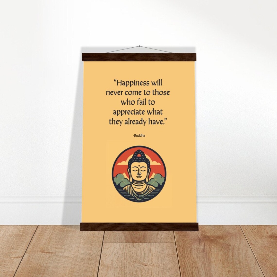 Buddha Quote Poster "Appreciate What You Already Have" Goldenrod Zen Design - Image 3