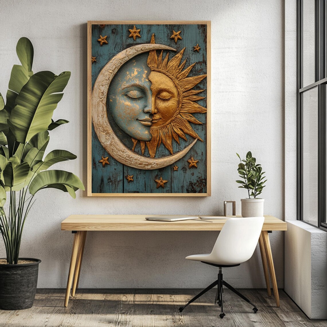 Sun and Moon Vintage Art Print, Mystical Celestial - Image 5