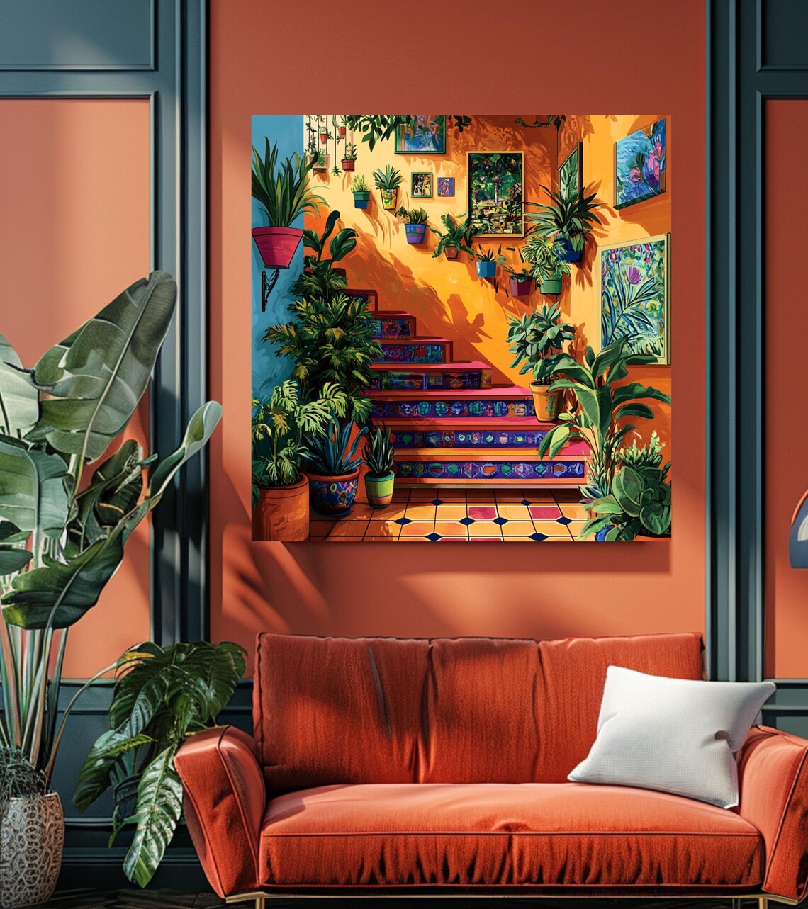 Maximalist Mexican Staircase, Spanish Art Print - Image 2