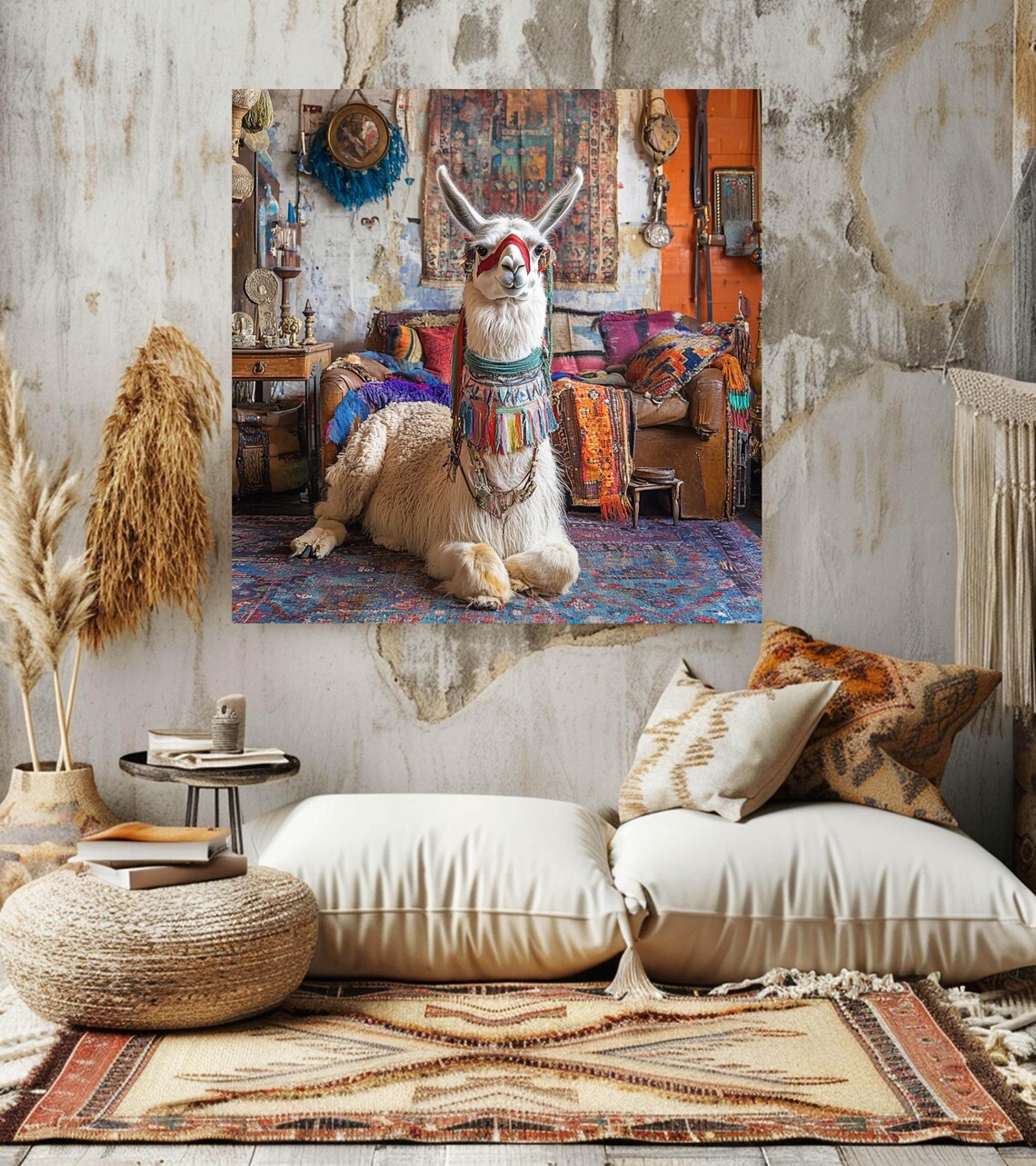 Bohemian Llama - Maximalist Boho Animal Decor - Image 2