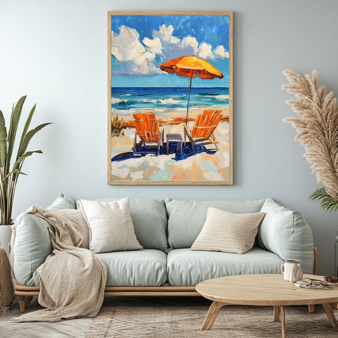 Tropical Beach Ocean Sunset Art Print, Coastal Scene - Image 2