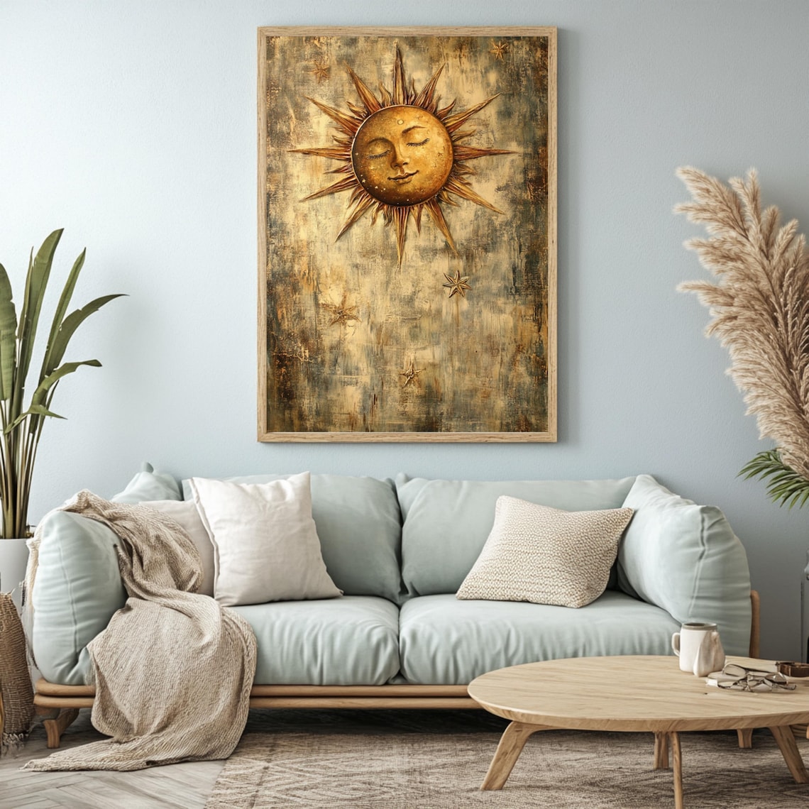 Celestial Sun Vintage Print, Bedroom Decor - Image 4
