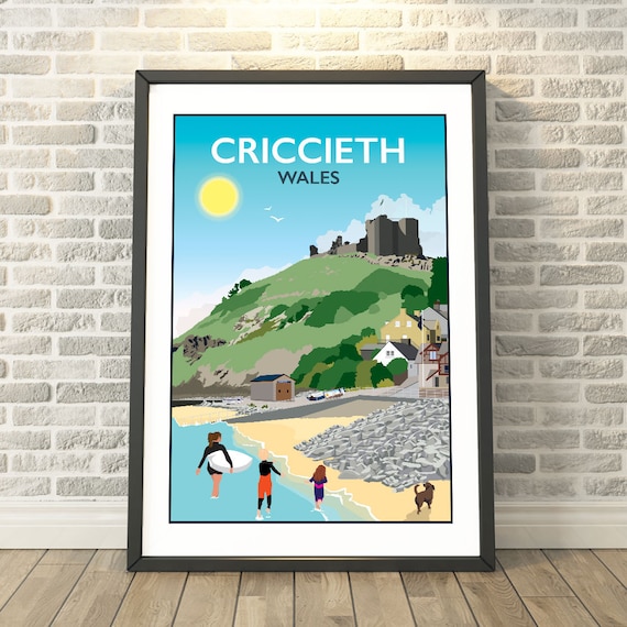Criccieth Wales Memory Travel Poster