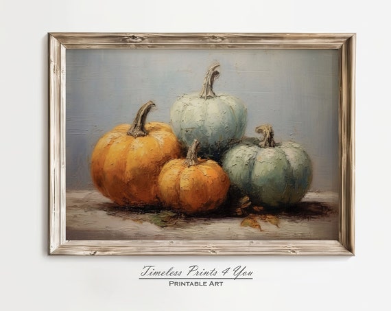 Fall Wall Decor Pumpkin Rustic Prints Print Art Farmhouse