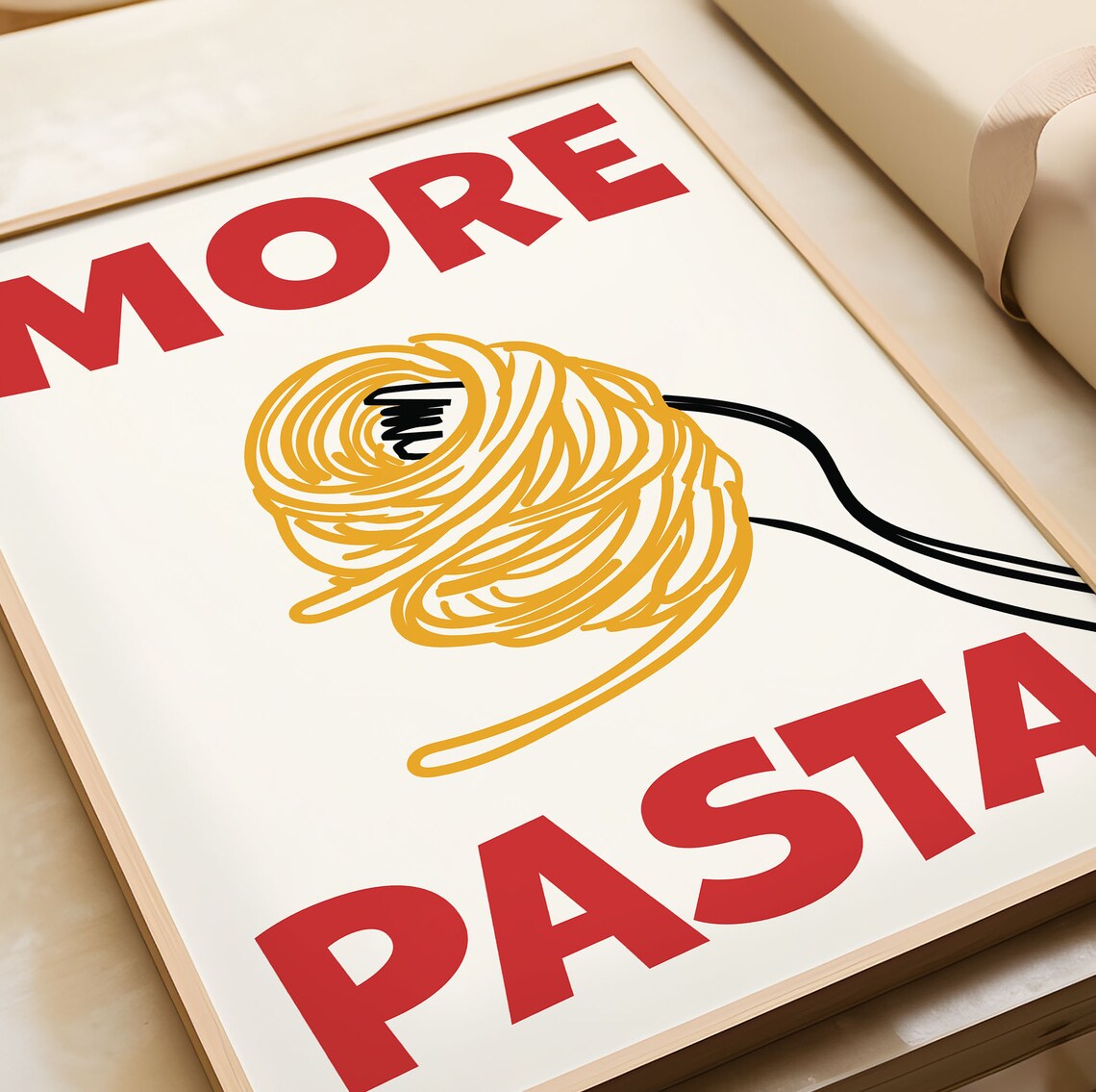 More Pasta Retro Italian Food Print, Mid-Century - Image 3