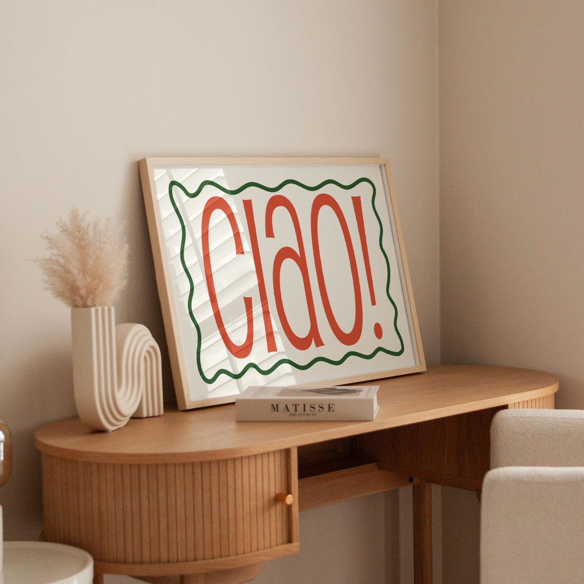 Ciao Big Bold Red Retro Typography Italian Greeting Art Poster - Image 4