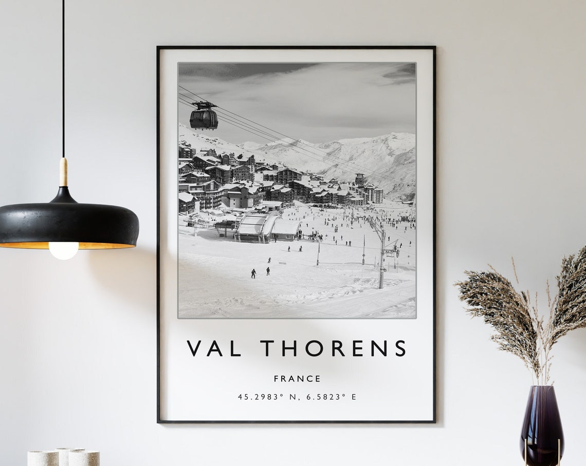 Skiing Travel Poster Val Thorens France Ski Print France Travel Print Skiing Art Skiing Print Winter Sport Art Ski Gift A1a2a3a4