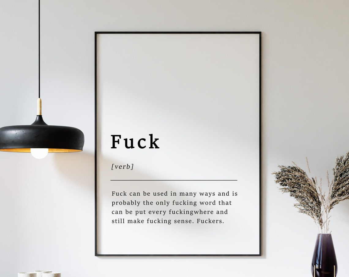 Funny Fuck Definition Dictionary Style Minimalist Typography Poster