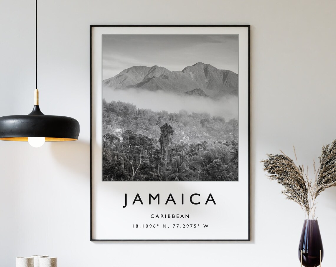 Jamaica Caribbean Misty Blue Mountains Rainforest Photo Poster