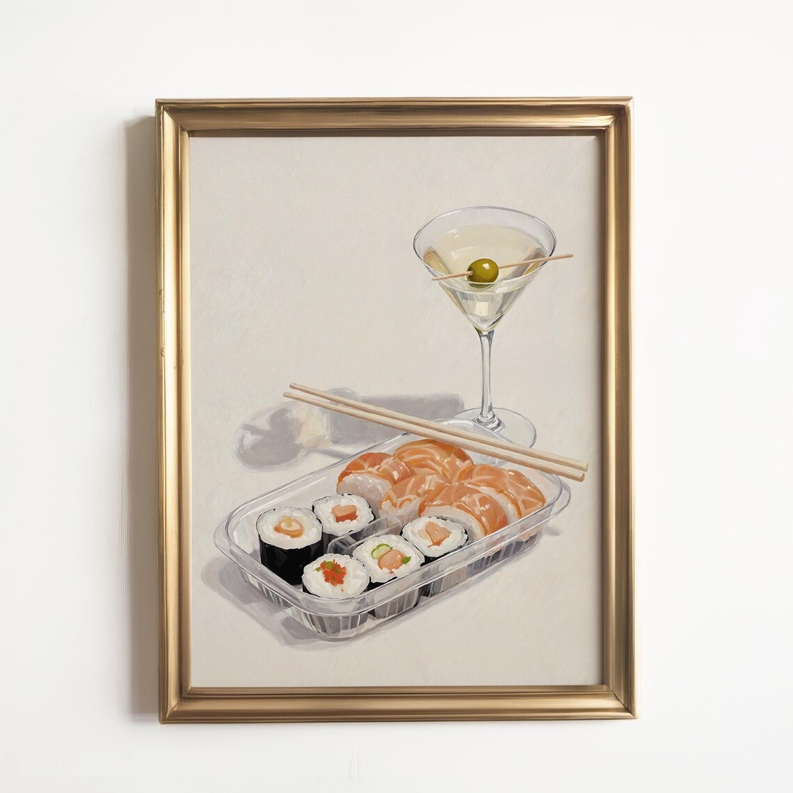 Supermarket Sushi And Cocktail Art Print, Playful