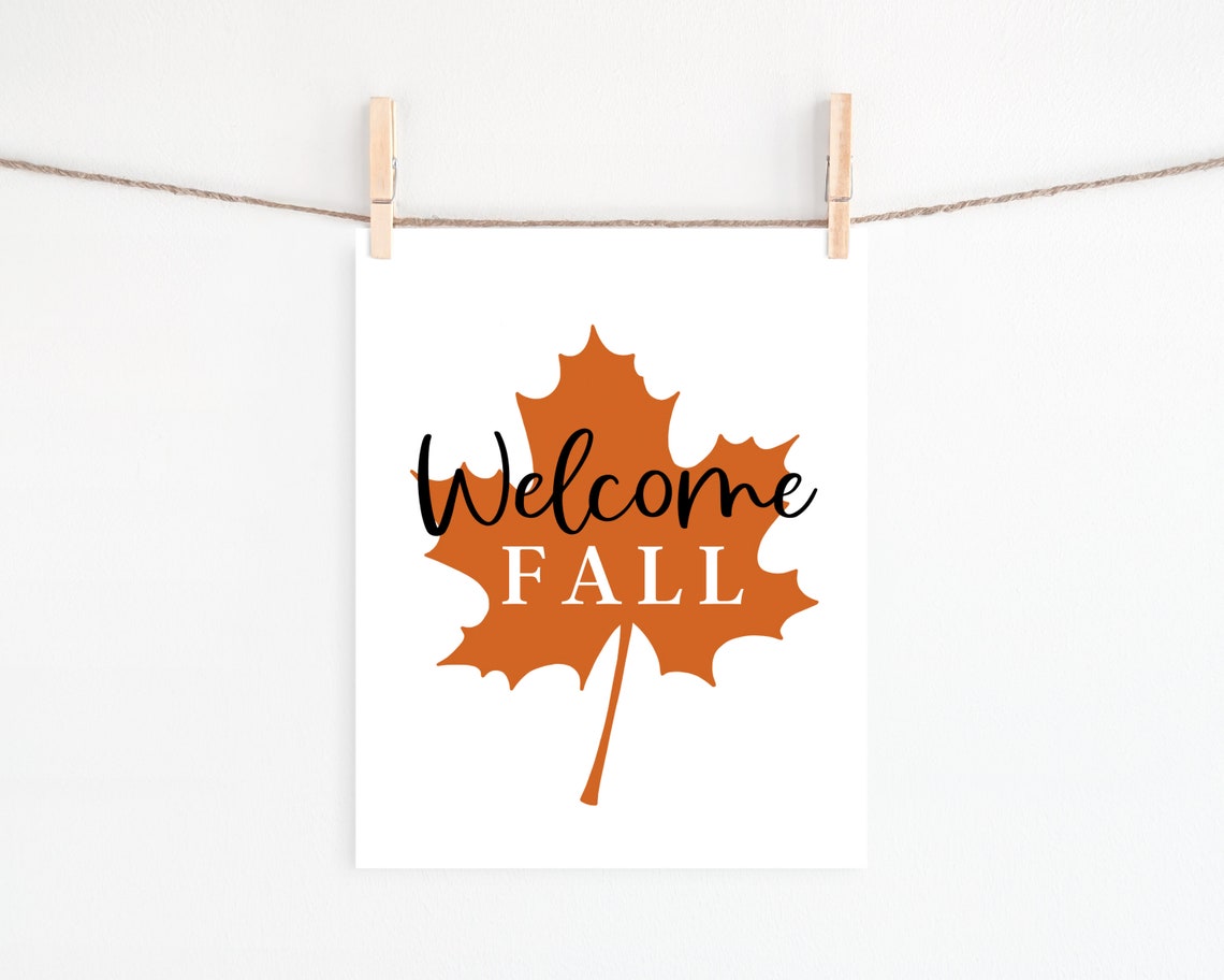 Welcome Fall Maple Leaf Autumn Seasonal Home Decor Sign Poster - Image 2