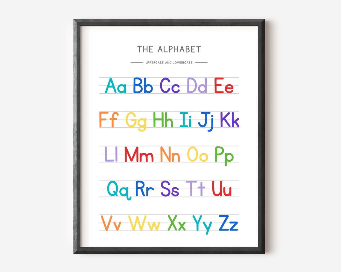 Rainbow Alphabet Handwriting Chart Art Print - Image 2
