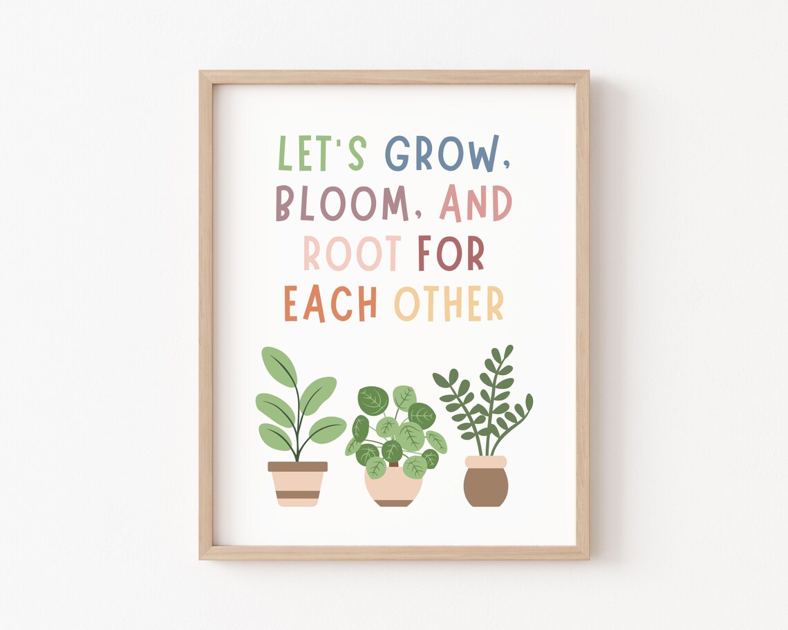 Let's Root For Each Other Sign, Boho Art Print