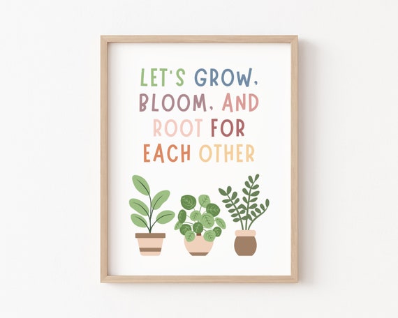 Let's Root For Each Other Sign, Boho Art Print