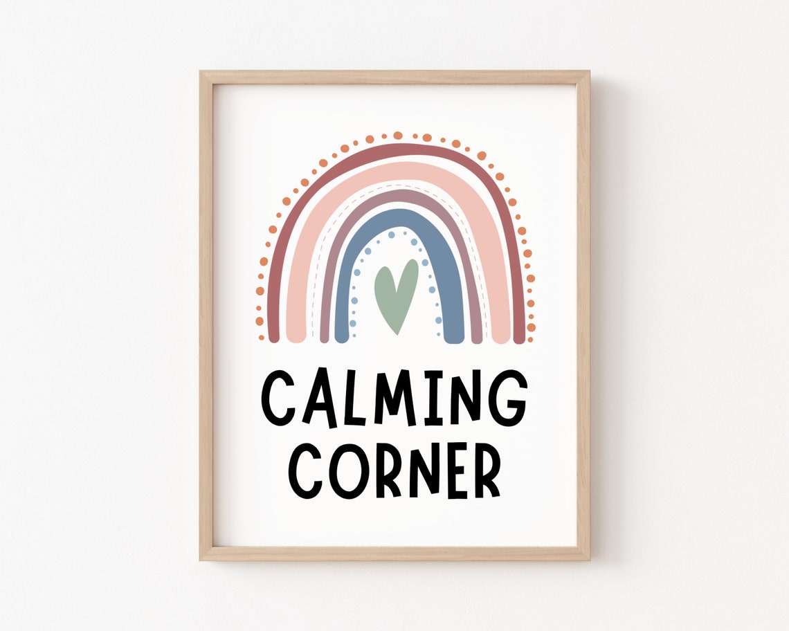 Calming Down Corner Poster Coping Techniques Wall Art Kids Classroom Management Its Ok To Feelings Poster Self Regulation Homeschool Zen Den
