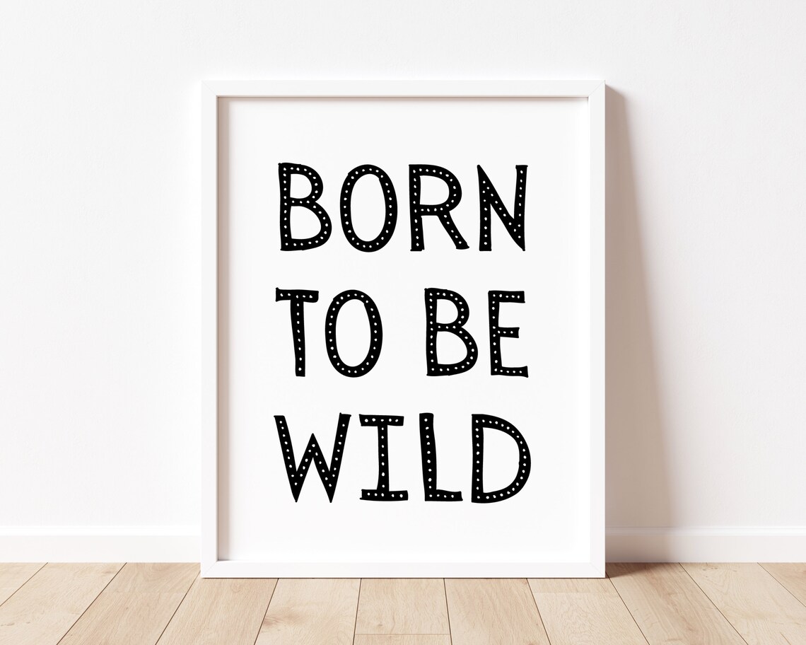 Born To Be Wild Safari Nursery Art Print - Image 2