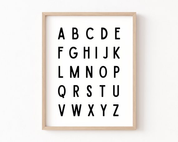 ABC Poster 123 Alphabet Number Art Print