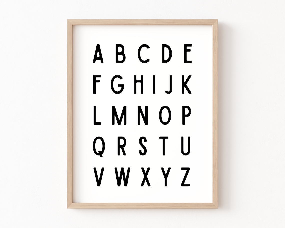 ABC Poster 123 Alphabet Number Art Print