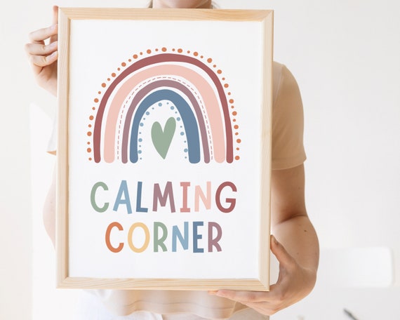 Calming Corner Sign Boho Classroom Decor Art Print