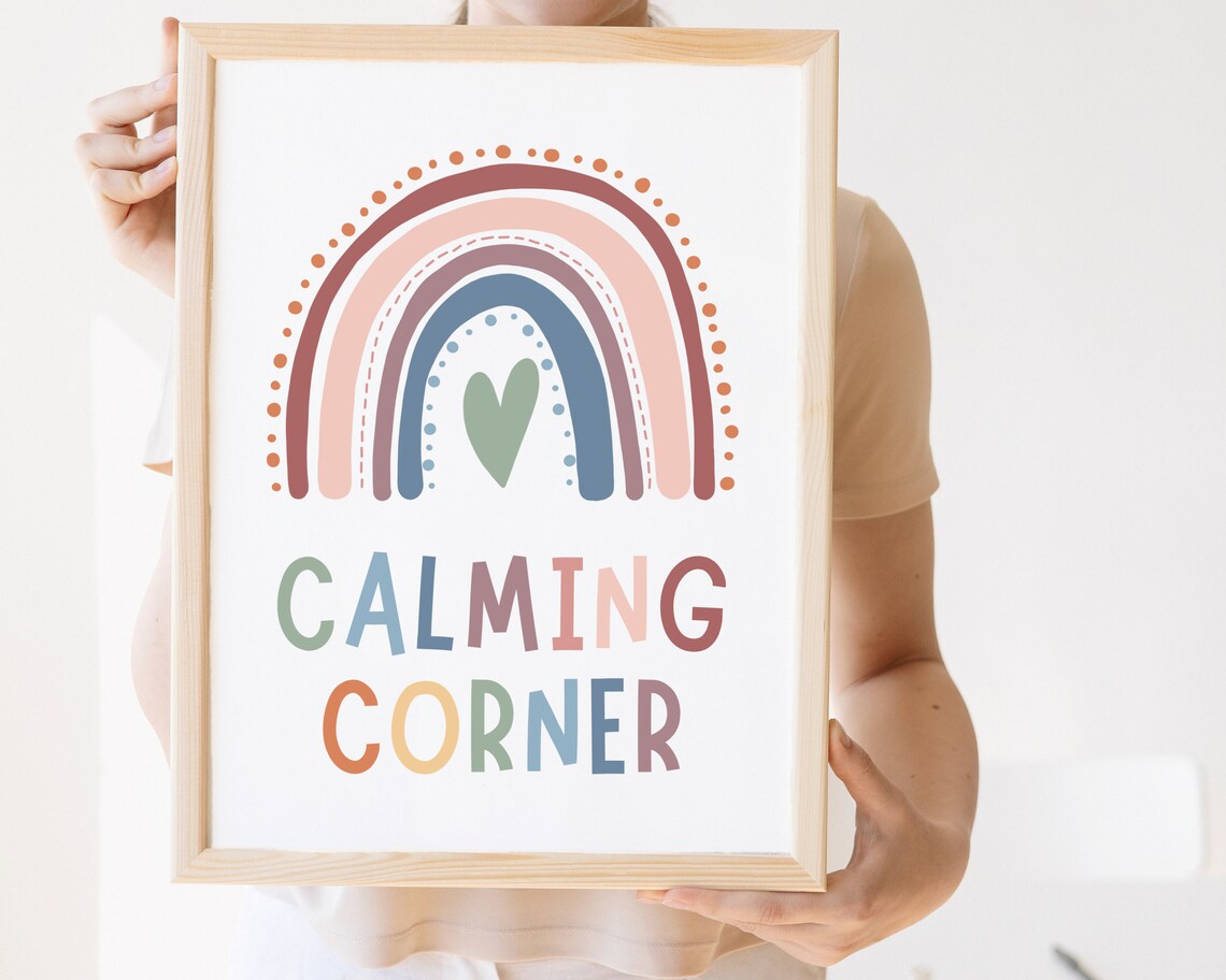 Calming Corner Sign Boho Classroom Decor Art Print