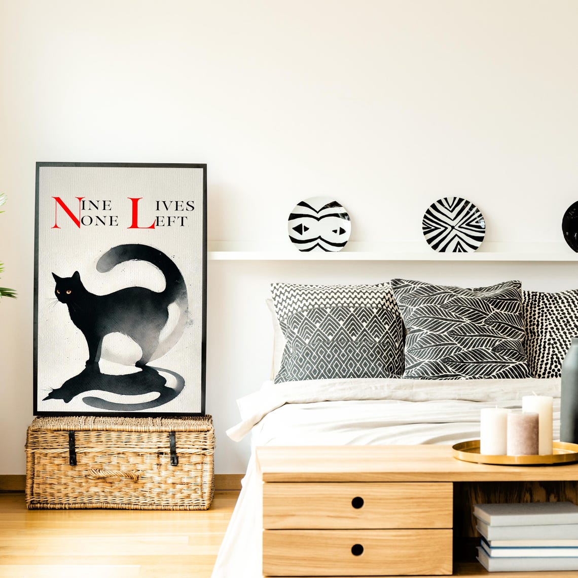 Nine Lives None Left Cat Gothic Retro Poster - Image 5
