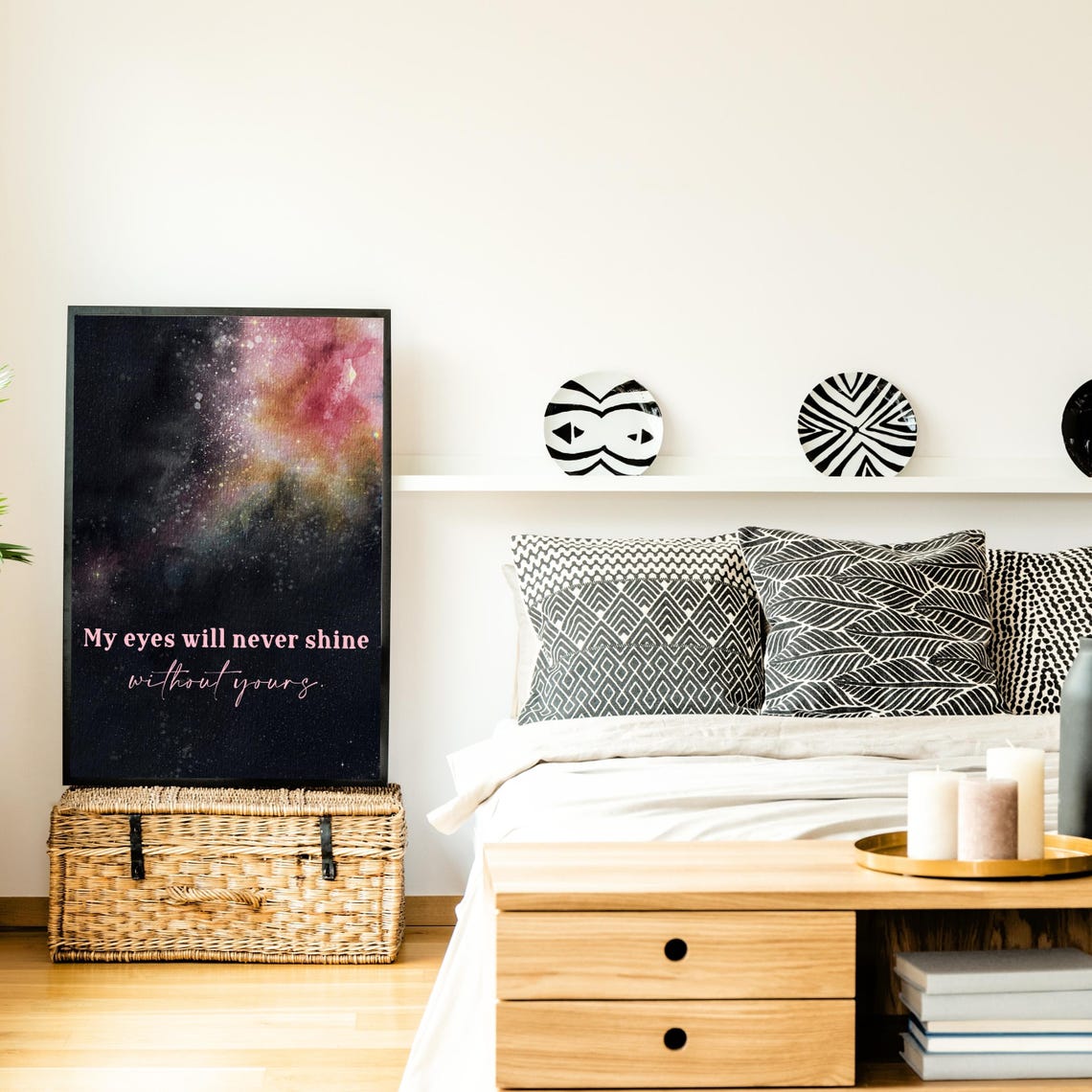 Watercolor Starry Night Romantic Love Quote Art - Image 3