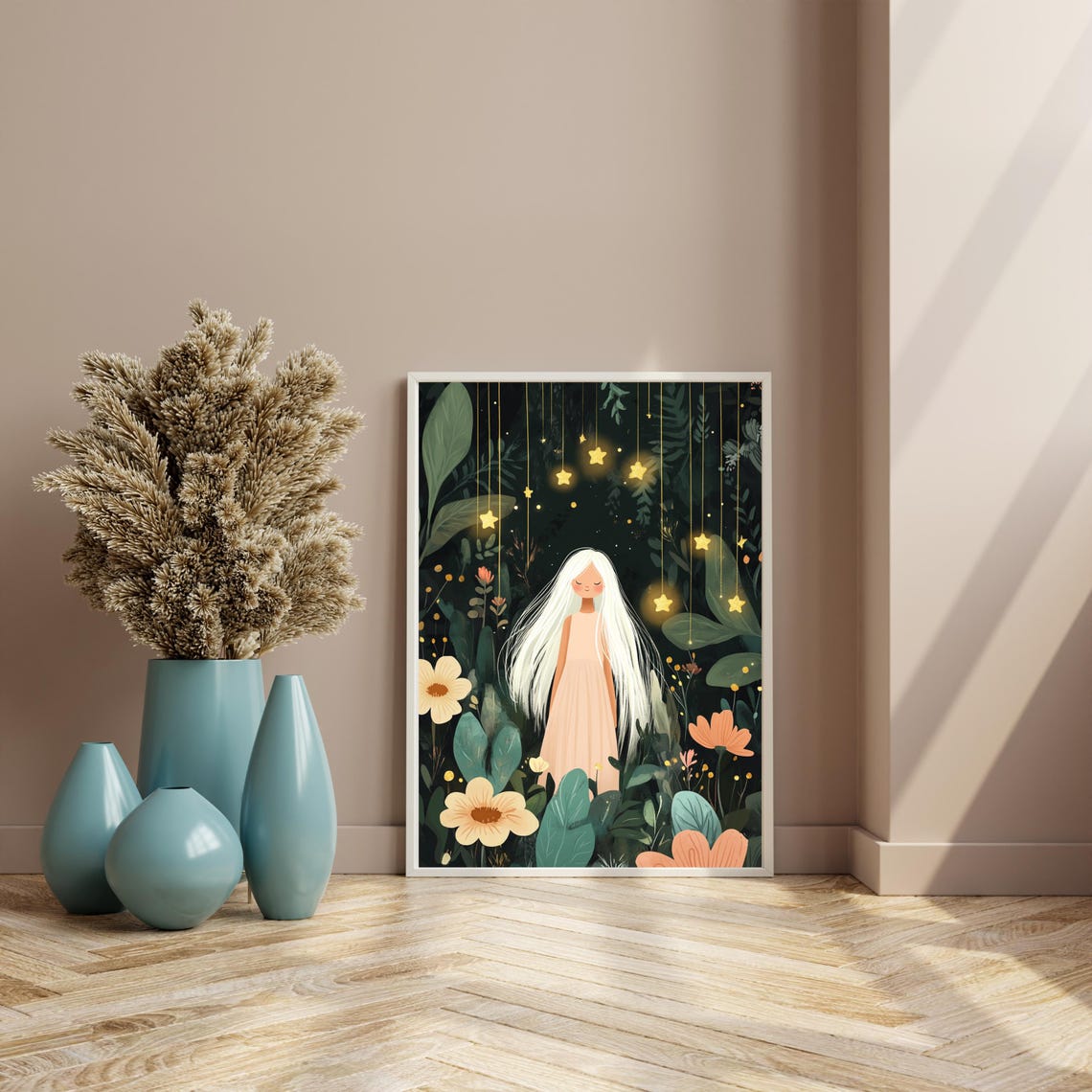 Magical Girl In Dreamy Garden, Nursery Decor - Image 4