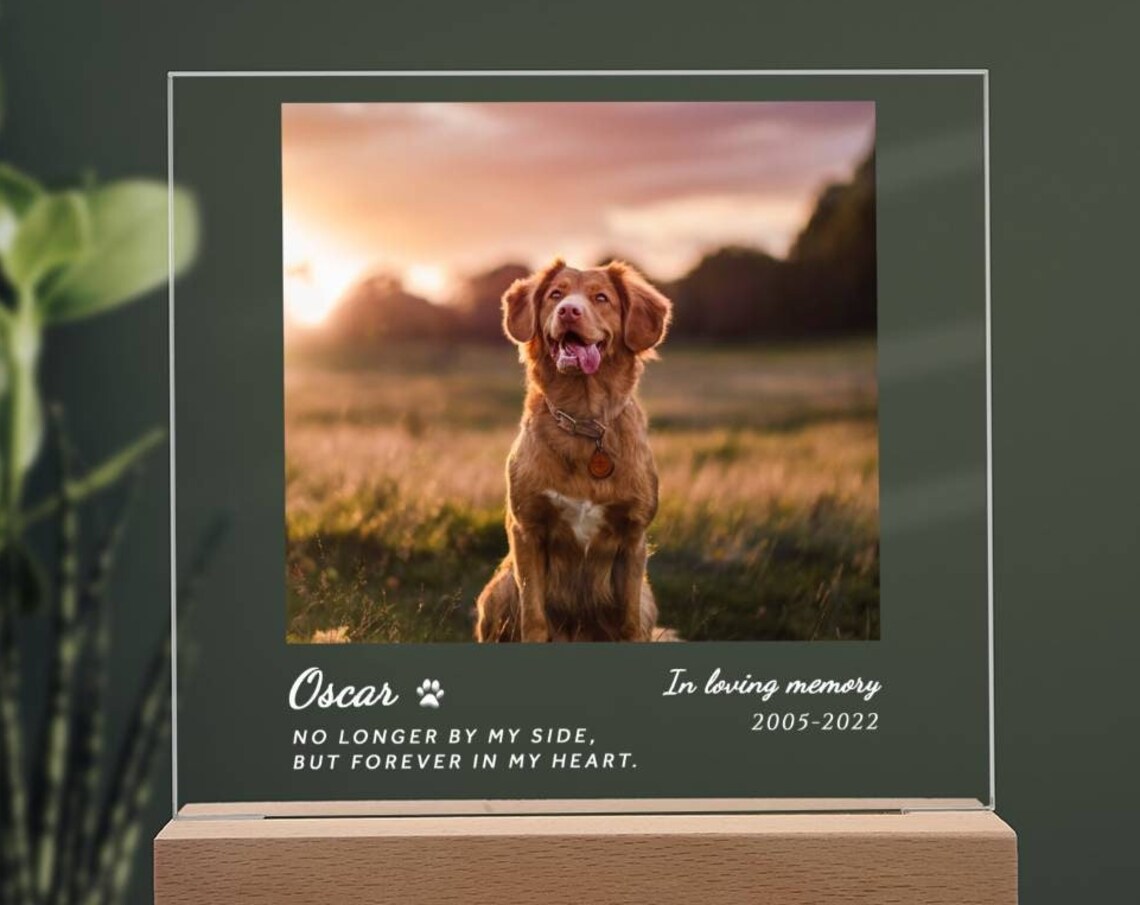 Personalized Dog Memorial Photo Plaque Oscar Tribute Gift Poster